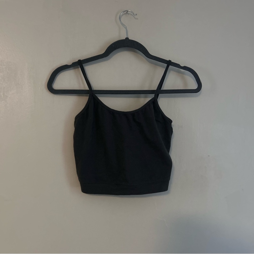 Black Cropped Cami Tank Top - Women